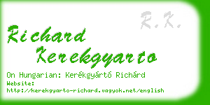 richard kerekgyarto business card