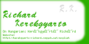 richard kerekgyarto business card